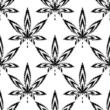 Marijuana leaf or cannabis leaf seamless pattern Stock Illustration