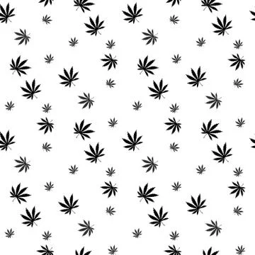 Marijuana leaf pattern. Simple illustration of marijuana leaf vector pattern Stock Illustration
