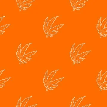 Marijuana leaf pattern vector orange Stock Illustration