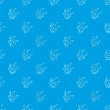 Marijuana leaf pattern vector seamless blue Stock Illustration