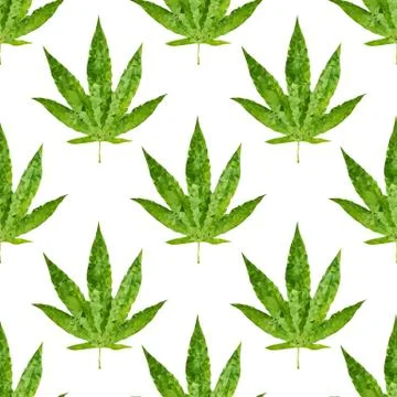Marijuana leaf polygonal seamless pattern, vector illustration Illustrazione stock
