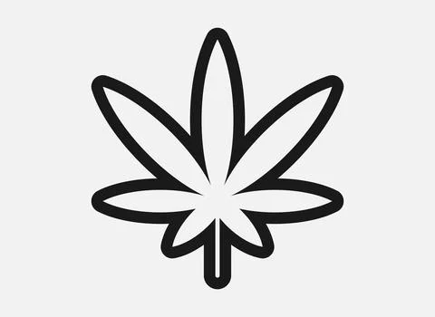 Marijuana leaf vector icon on white background Stock Illustration