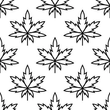 Marijuana leafs or cannabis leafs seamless pattern Stock Illustration