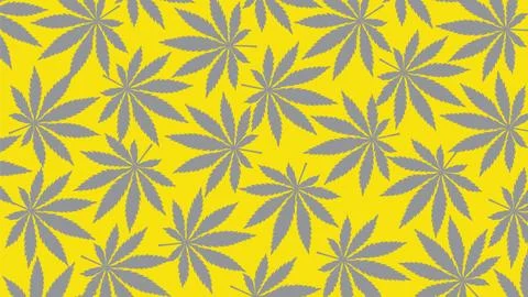 Marijuana leafs pattern in colors 2021 Gray Yellow Stock Illustration