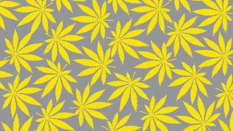 Marijuana leafs pattern in colors 2021 Gray Yellow Stock Illustration