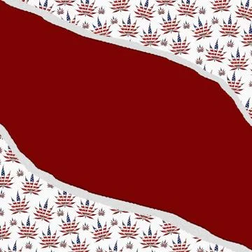 Marijuana leaves torn background Stock Illustration