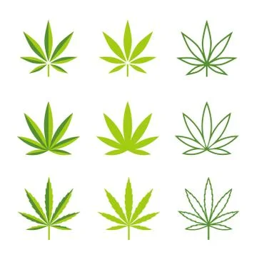 Marijuana leaves vector icons Stock Illustration