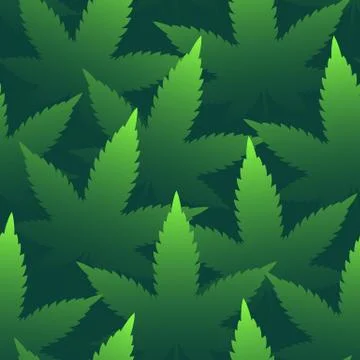 Marijuana Leaves Vector Seamless Pattern Abstract Repetitive Background Stock Illustration