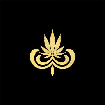 Marijuana luxury logo vector Stock Illustration