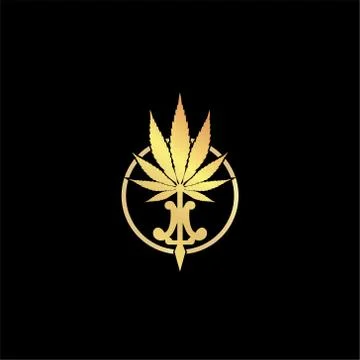 Marijuana luxury logo vector Stock Illustration
