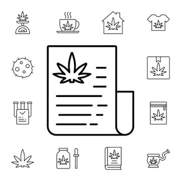 Marijuana, news flat vector icon in marijuana pack Stock Illustration
