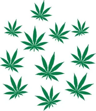 Marijuana pattern hemp leafs Stock Illustration