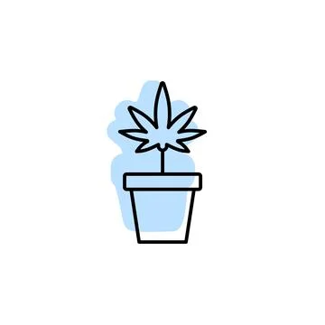 Marijuana, plant with color shadow vector icon in marijuana set Stock Illustration