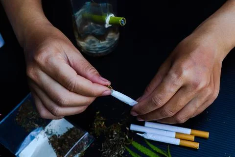 Marijuana is a psychoactive substance, it may cause effects on the body Fotos de archivo