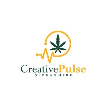 Marijuana pulse logo vector template, Creative pulse marijuana logo design .. Stock Illustration