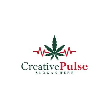 Marijuana pulse logo vector template, Creative pulse marijuana logo design .. 스톡 일러스트