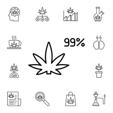 Marijuana, pure, 99% flat vector icon in marijuana pack Stock Illustration