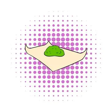 Marijuana on rolling paper icon, comics style Stock-Illustration
