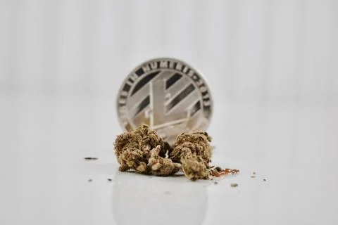 Marijuana Silver Litecoin Stock Photos