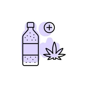 Marijuana, solvent with color shadow vector icon in marijuana set Stock Illustration