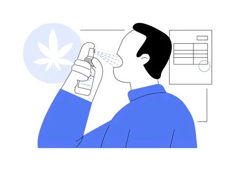 Marijuana spray isolated cartoon vector illustrations. Stock Illustration