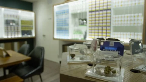 Marijuana in a storefront in Ontario Canada Stock Footage 105880910