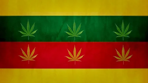 Marijuana symbol flag Stock Footage 88986520