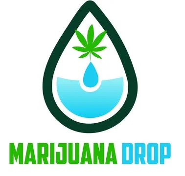 Marijuana Water Drop Logo Vector File Stock Illustration