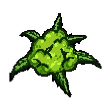 Marijuana weed bud pixel art vector illustration Stock Illustration