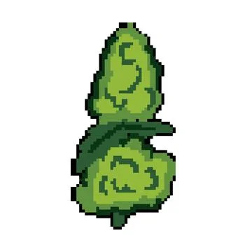 Marijuana weed bud pixel art vector illustration Stock Illustration