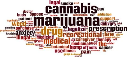 Marijuana word cloud 스톡 일러스트