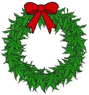 Marijuana Wreath Stock Illustration