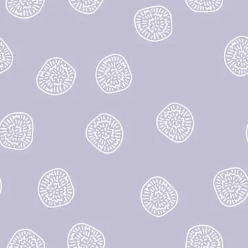 Marimo ball line seamless pattern Stock Illustration