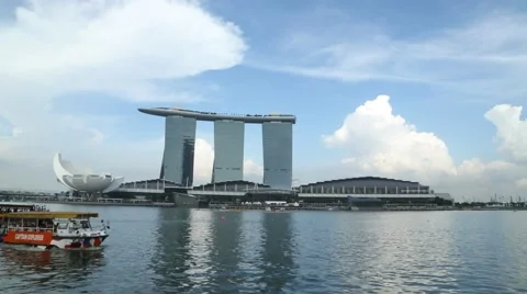 Marina Bay Sands，perspective Video stock 66372126