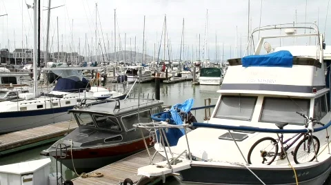 Marina Boat Docks Stock Footage 788949