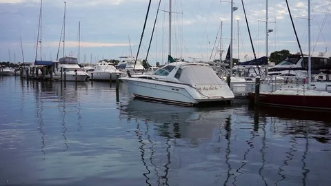 Marina Boats at dusk Video stock 101026987