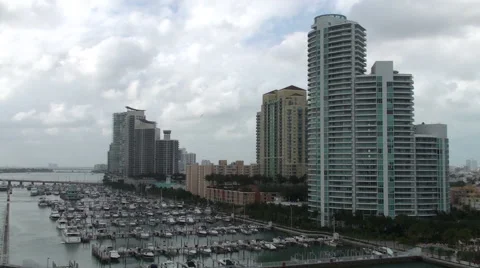 Marina with Buildings Stock Footage 43163882