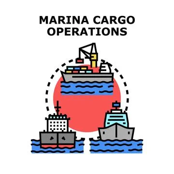 Marina cargo operations concept illustrating global logistics Stock Illustration