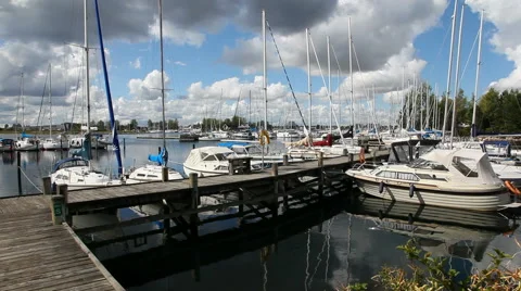 The Marina on a cloudy day Stock Footage 41262796