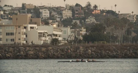 Marina Del Ray Rowing 2 库存影片 127262692