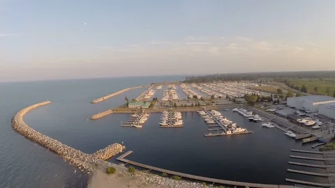Marina with Docked Boats Video stock 101546529