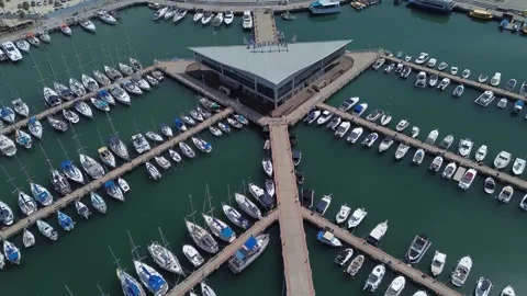 Marina Drone Footage Video stock 304243713