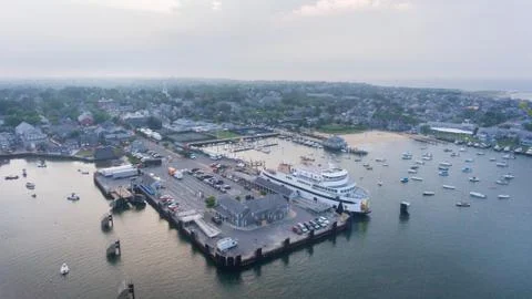 Marina With Ferry Docked Stock Photos