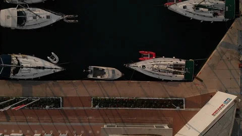 Marina Fly Over Stock Footage 117365066