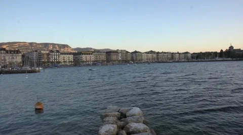 Marina in Geneva Stock Footage 64127553