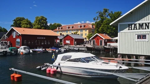 Marina in Hjo Stock Footage 95774339