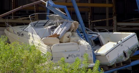 Marina with Hurricane Damage 動画素材 127198549