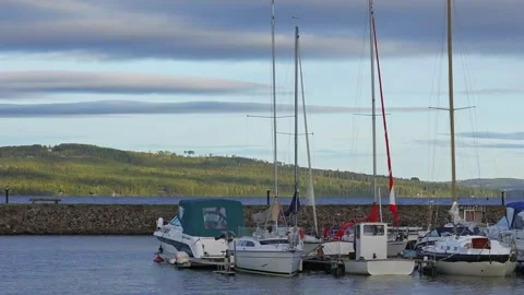 A marina protected by breakwaters Stock Footage 245434701