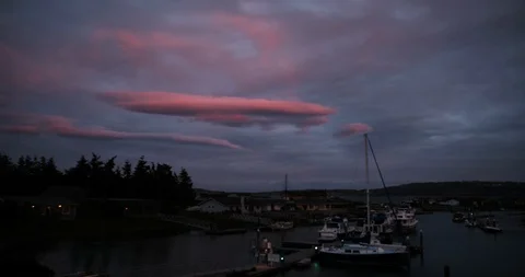 Marina Rainbow Sunset Stock Footage 128255578