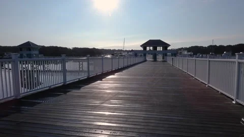 Marina ramp at sunset Stock Footage 135990165
